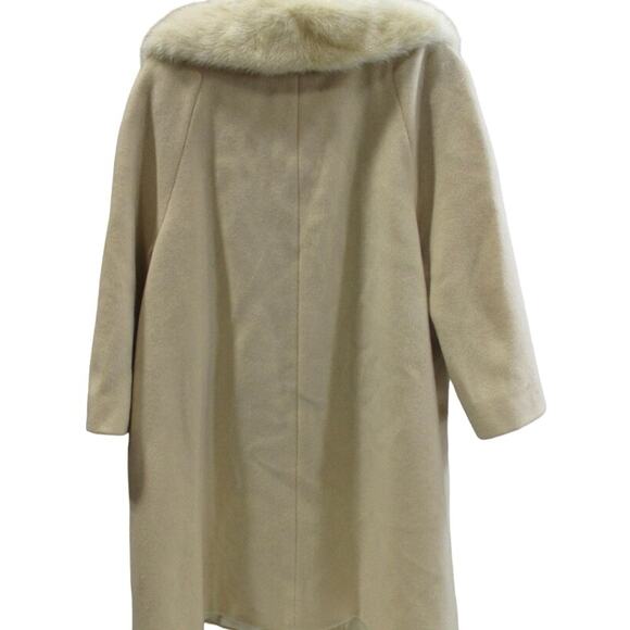 Vintage RARE Everitt-Buelow Wool Coat with Fur Collar 50s Union Made MCM Large - Picture 3 of 16